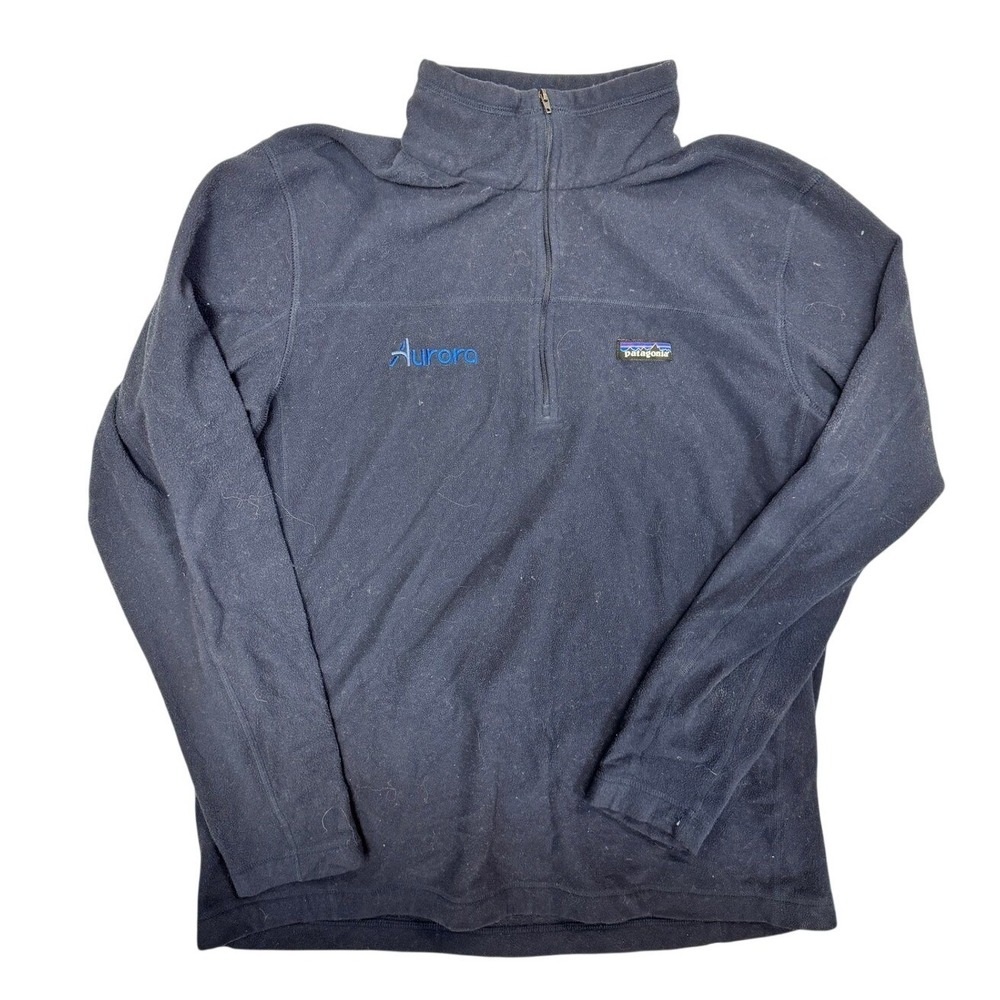 Patagonia Mens Micro D Quarter Zip Fleece‎ Pullover Navy Blue Large